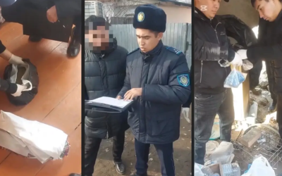 Жамбыл облысында ер адам есірткіні балалар жүрген бақшаға барып өртеген (ВИДЕО)